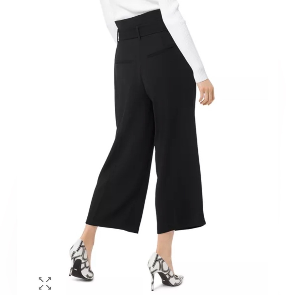 Michael Kors Paperbag-Waist Pleated Culottes black size 8 - Picture 2 of 7